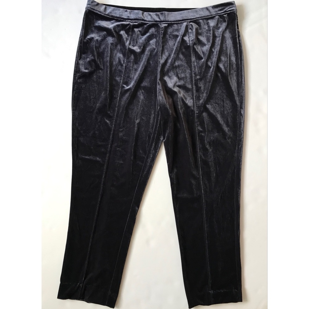 Isaac Mizrahi Live! Women’s Plus Size Blue Velvet Knit Pants 1X